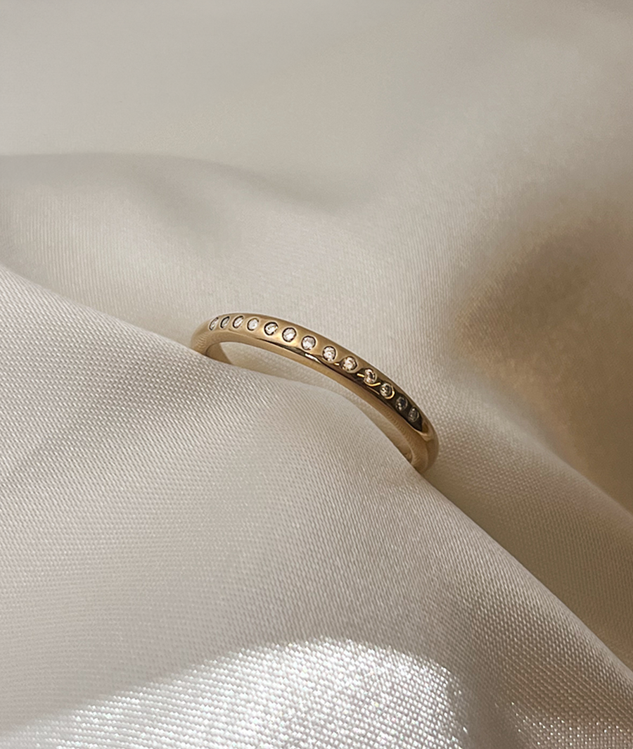 Round Swirl Semi Pave Engagement Ring – 1 CT Moissanite Diamond