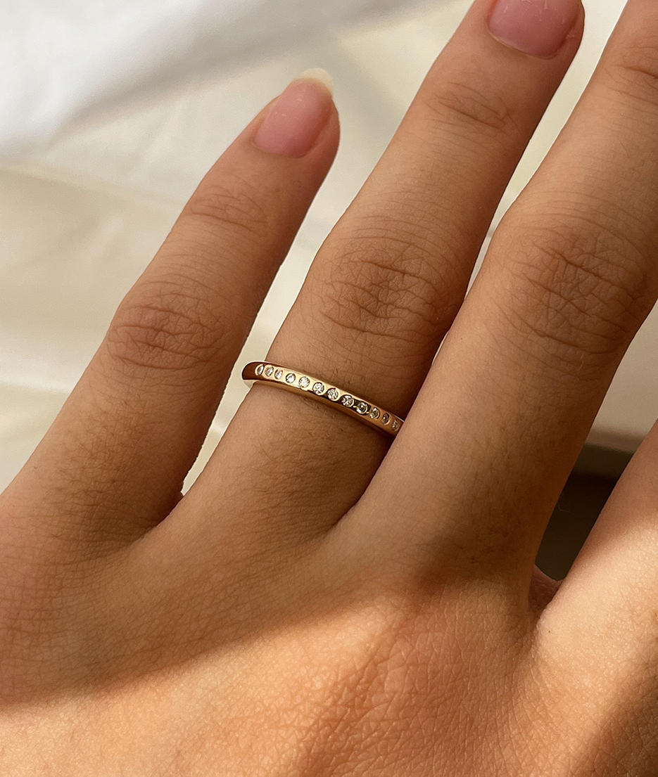Round Swirl Semi Pave Engagement Ring – 1 CT Moissanite Diamond
