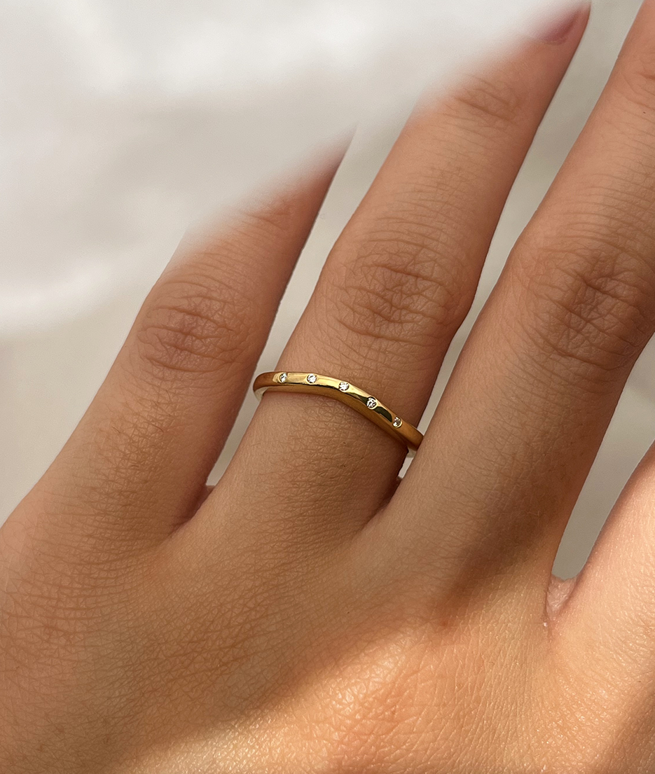 Round Swirl Semi Pave Engagement Ring – 1 CT Moissanite Diamond