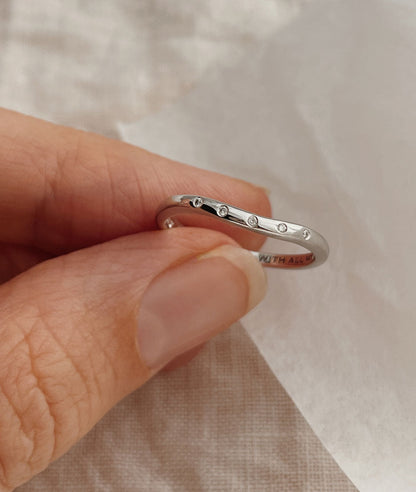 Round Swirl Semi Pave Engagement Ring – 1 CT Moissanite Diamond