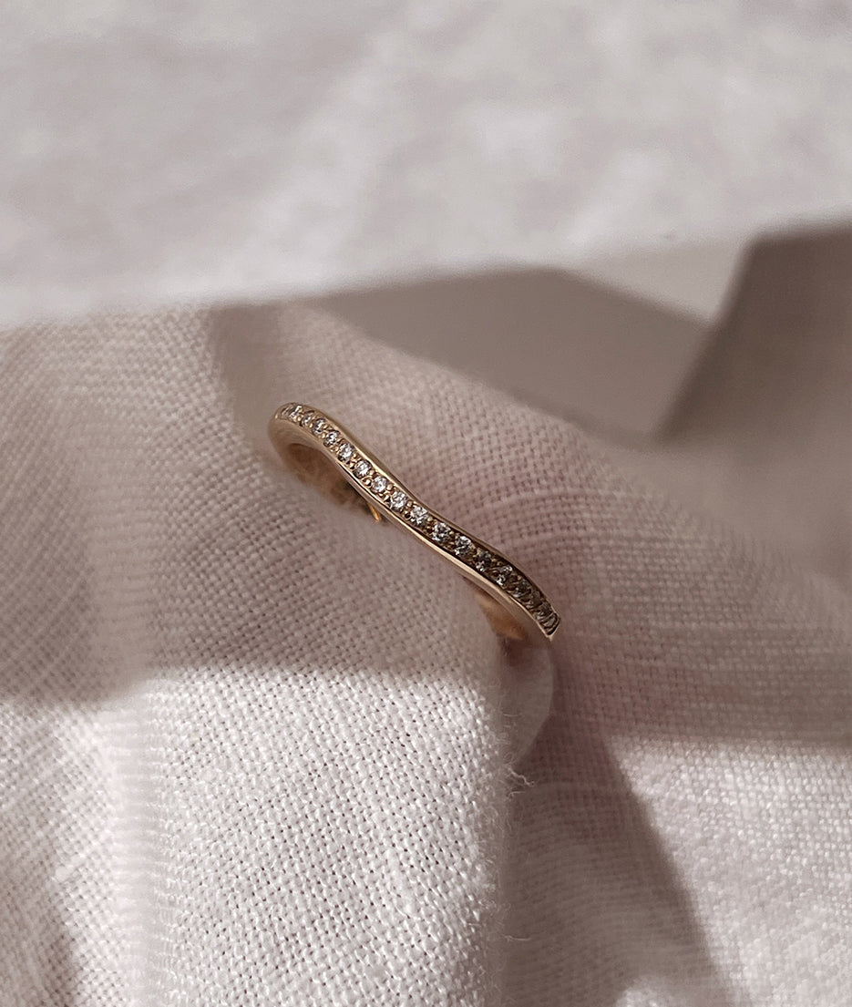 Round Swirl Semi Pave Engagement Ring – 1 CT Moissanite Diamond