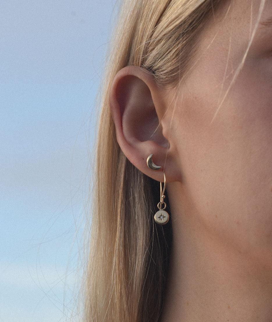 Tiny Moon Studs