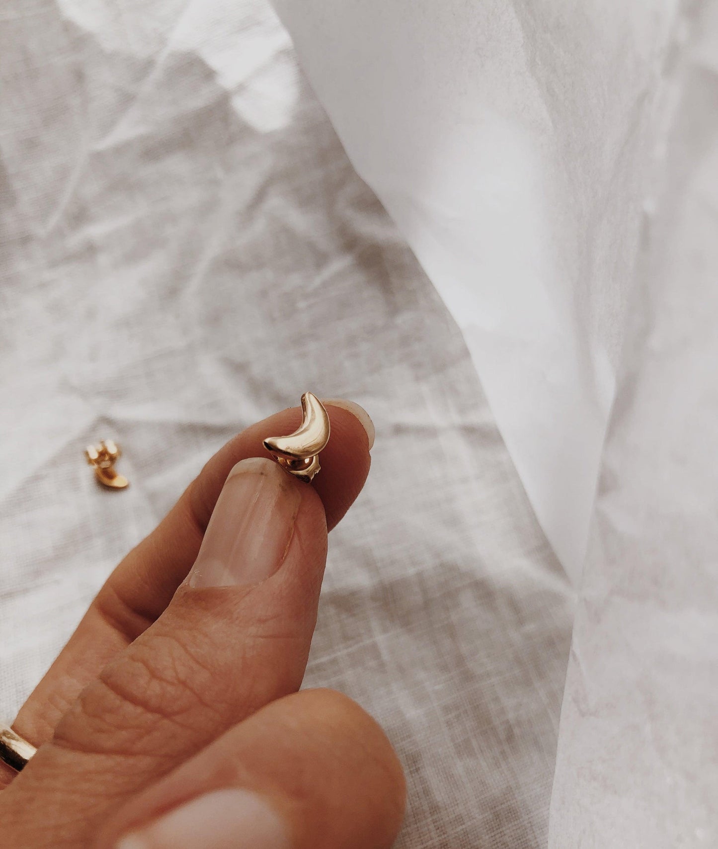 Tiny Moon Studs