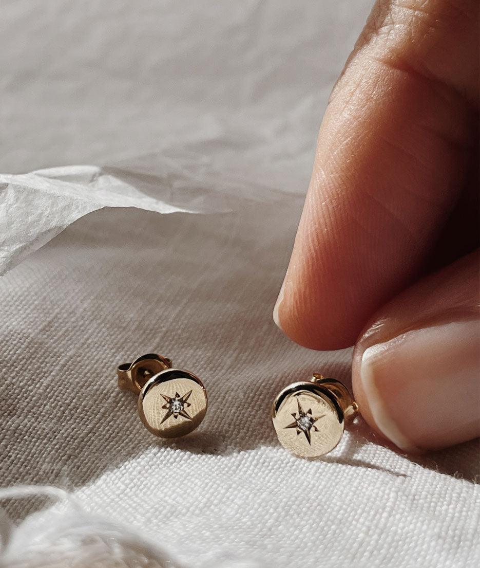 0.02 TCW Round Moissanite Studs