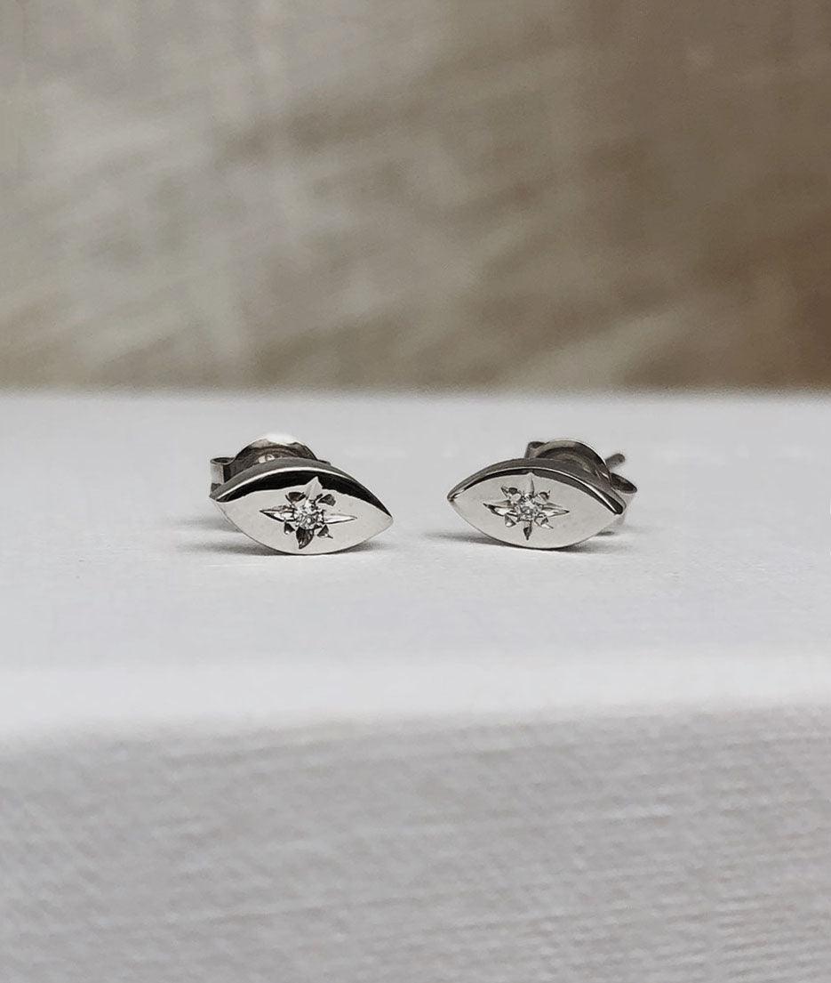 0.02 TCW Round Moissanite Diamond Stardust Studs