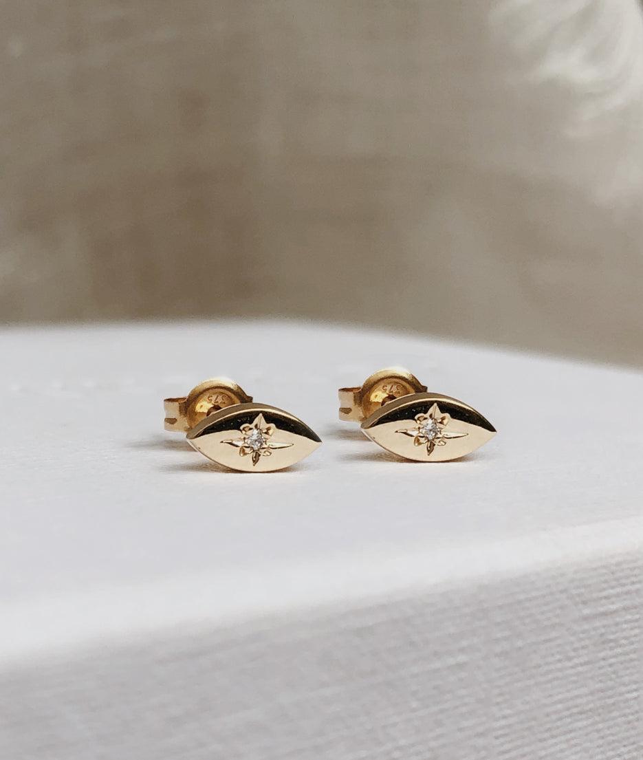 0.02 TCW Round Moissanite Diamond Stardust Studs