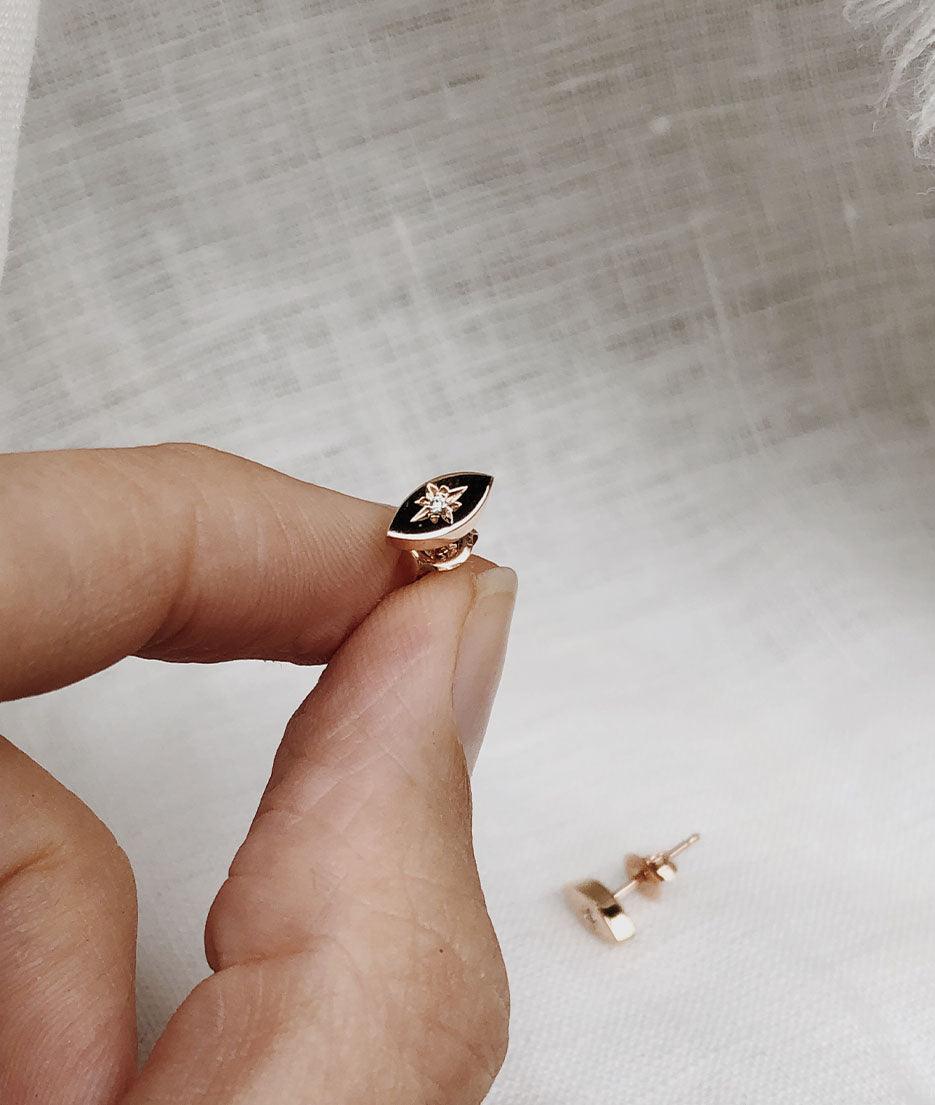 0.02 TCW Round Moissanite Diamond Stardust Studs