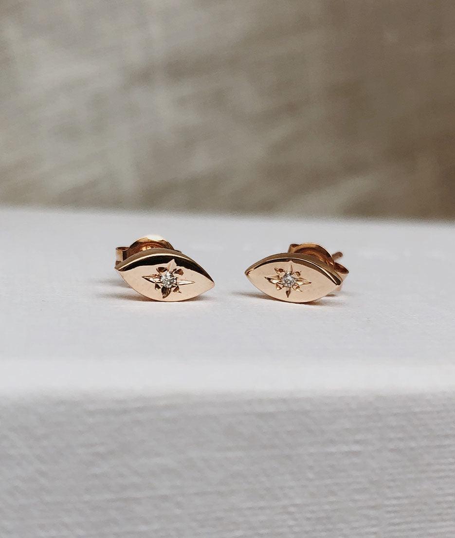 0.02 TCW Round Moissanite Diamond Stardust Studs