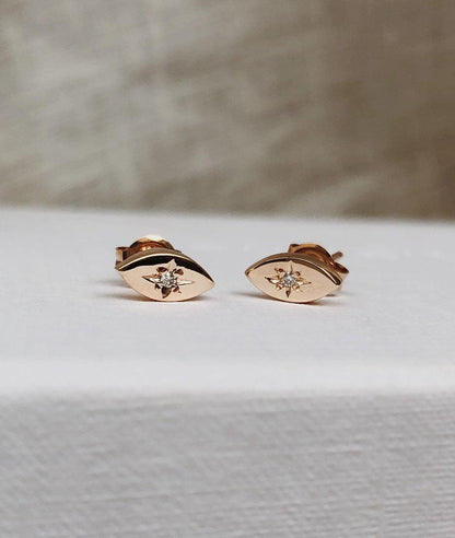 0.02 TCW Round Moissanite Diamond Stardust Studs