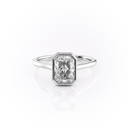 2.1 CT Radiant Moissanite Bezel Engagement Ring (US Size 7.25 Ready To Ship)
