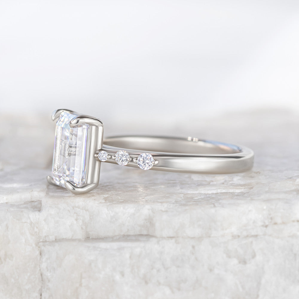 2 CT Round Three Stones Lab Grown Diamond Engagement Ring
