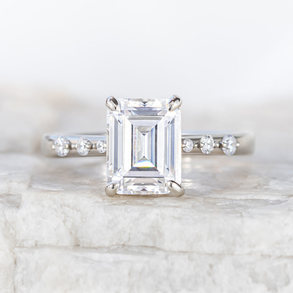 2 CT Round Three Stones Lab Grown Diamond Engagement Ring