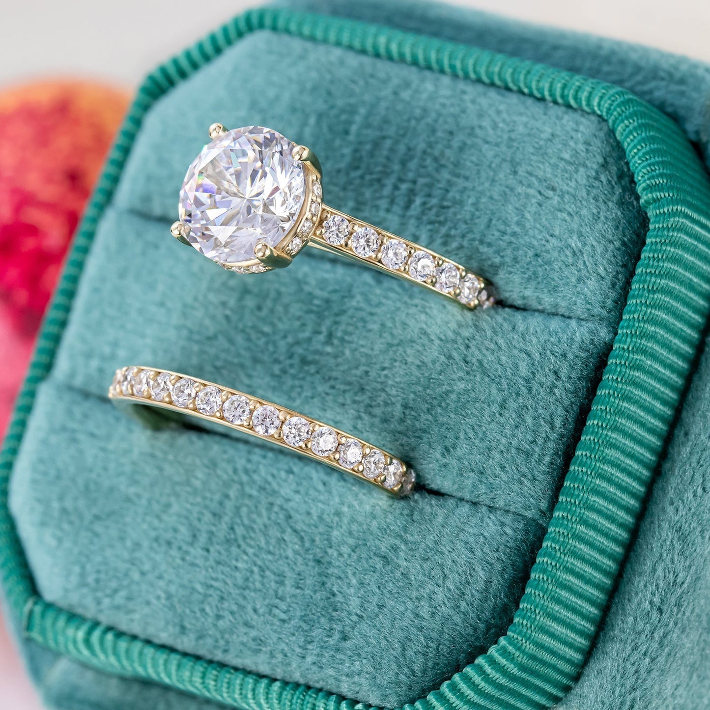 2 CT Round Three Stones Lab Grown Diamond Engagement Ring