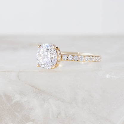2 CT Round Three Stones Lab Grown Diamond Engagement Ring