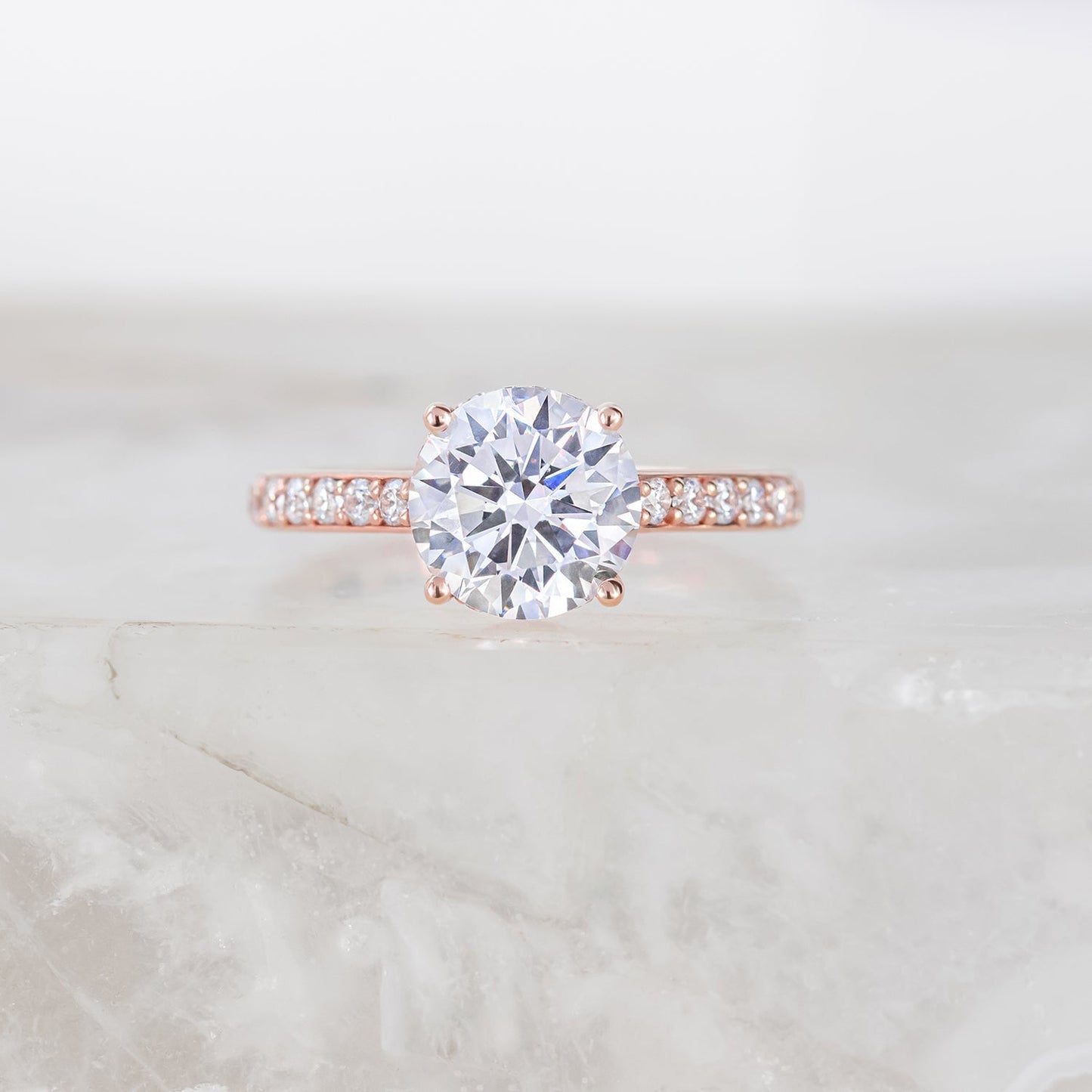 2 CT Round Three Stones Lab Grown Diamond Engagement Ring