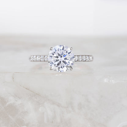 2 CT Round Three Stones Lab Grown Diamond Engagement Ring