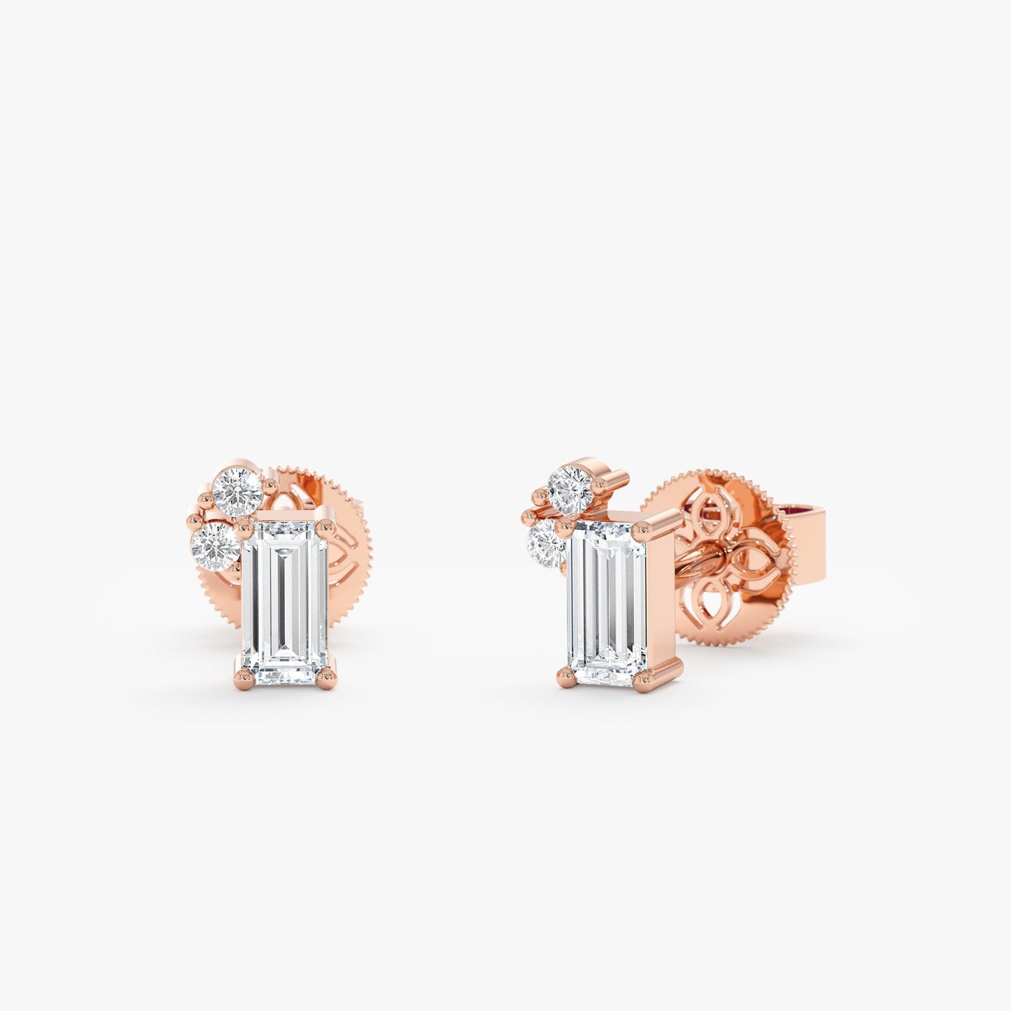 1.0 CT Round Bezel Solitaire Lab Grown Diamond Earrings