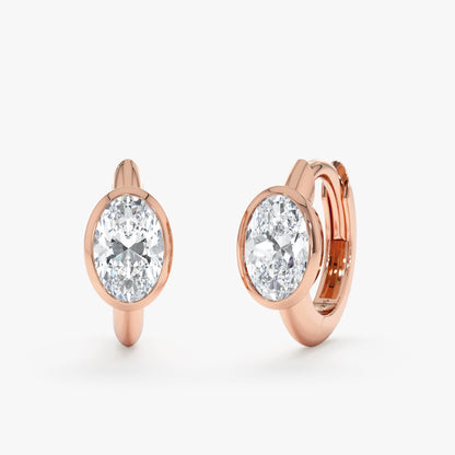 1.0 CT Round Bezel Solitaire Lab Grown Diamond Earrings
