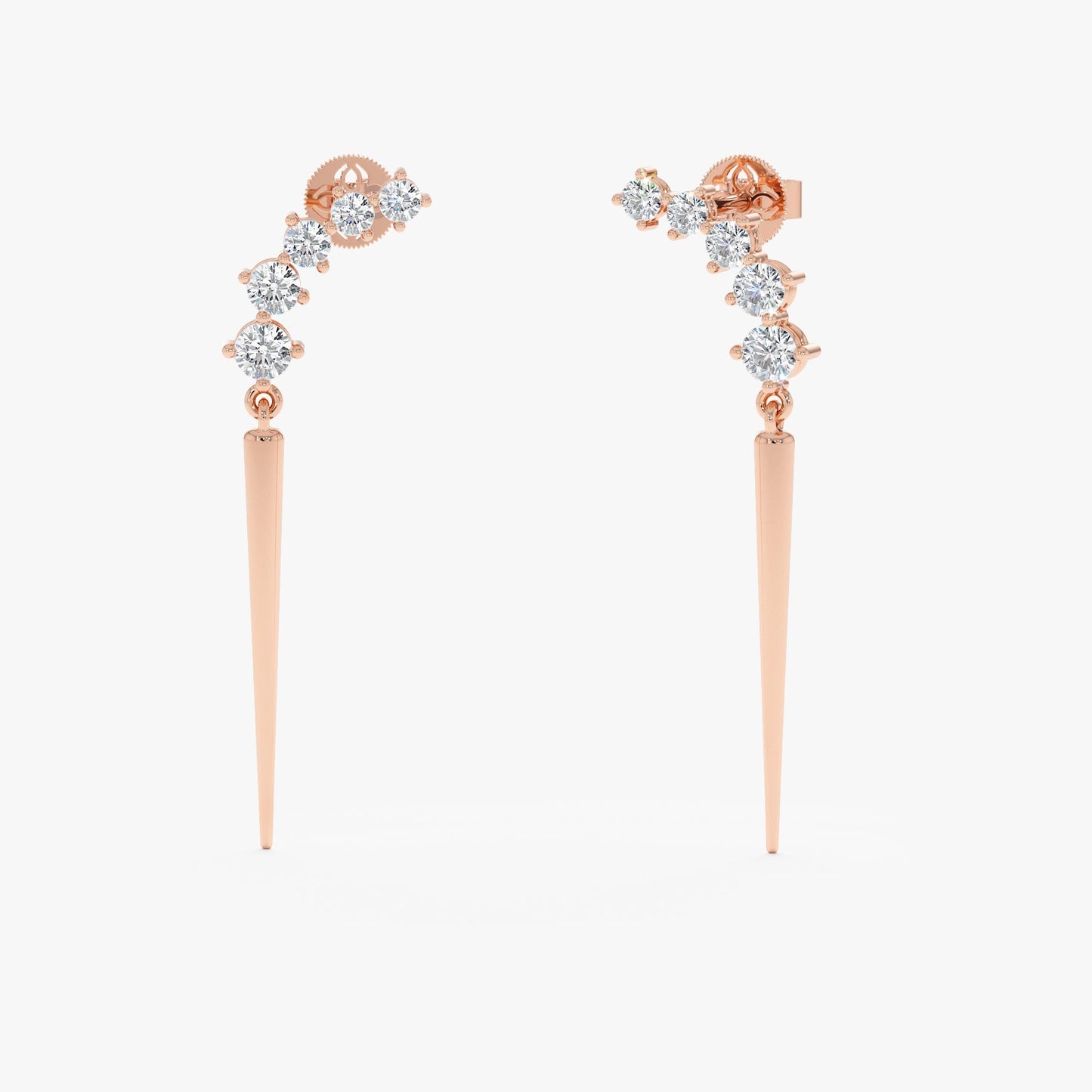 1.0 CT Round Bezel Solitaire Lab Grown Diamond Earrings