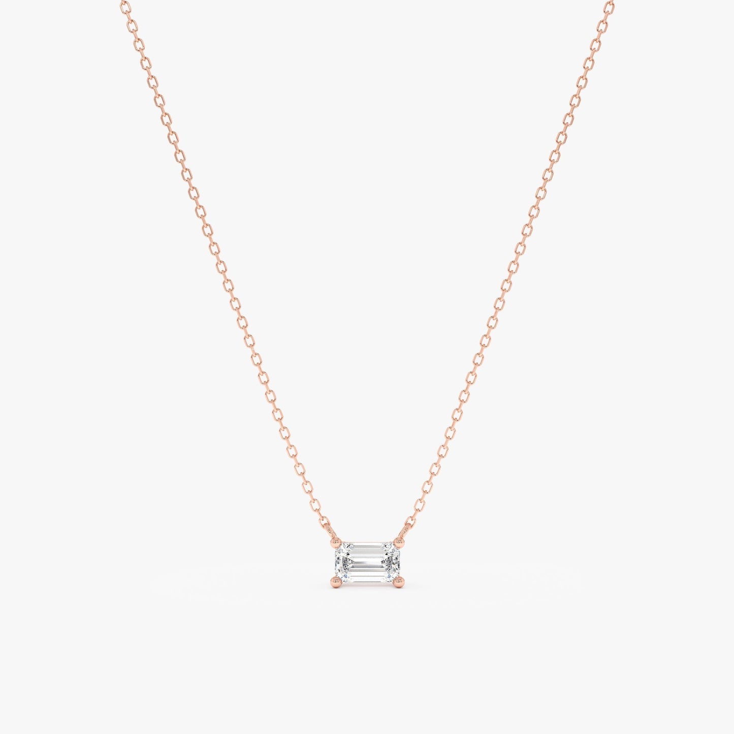 1.0 CT Round Bezel Solitaire Lab Grown Diamond Necklace