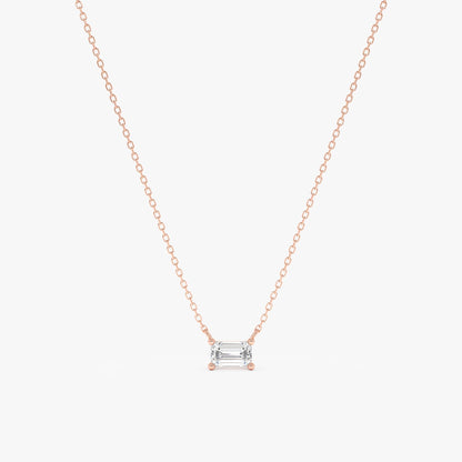 1.0 CT Round Bezel Solitaire Lab Grown Diamond Necklace