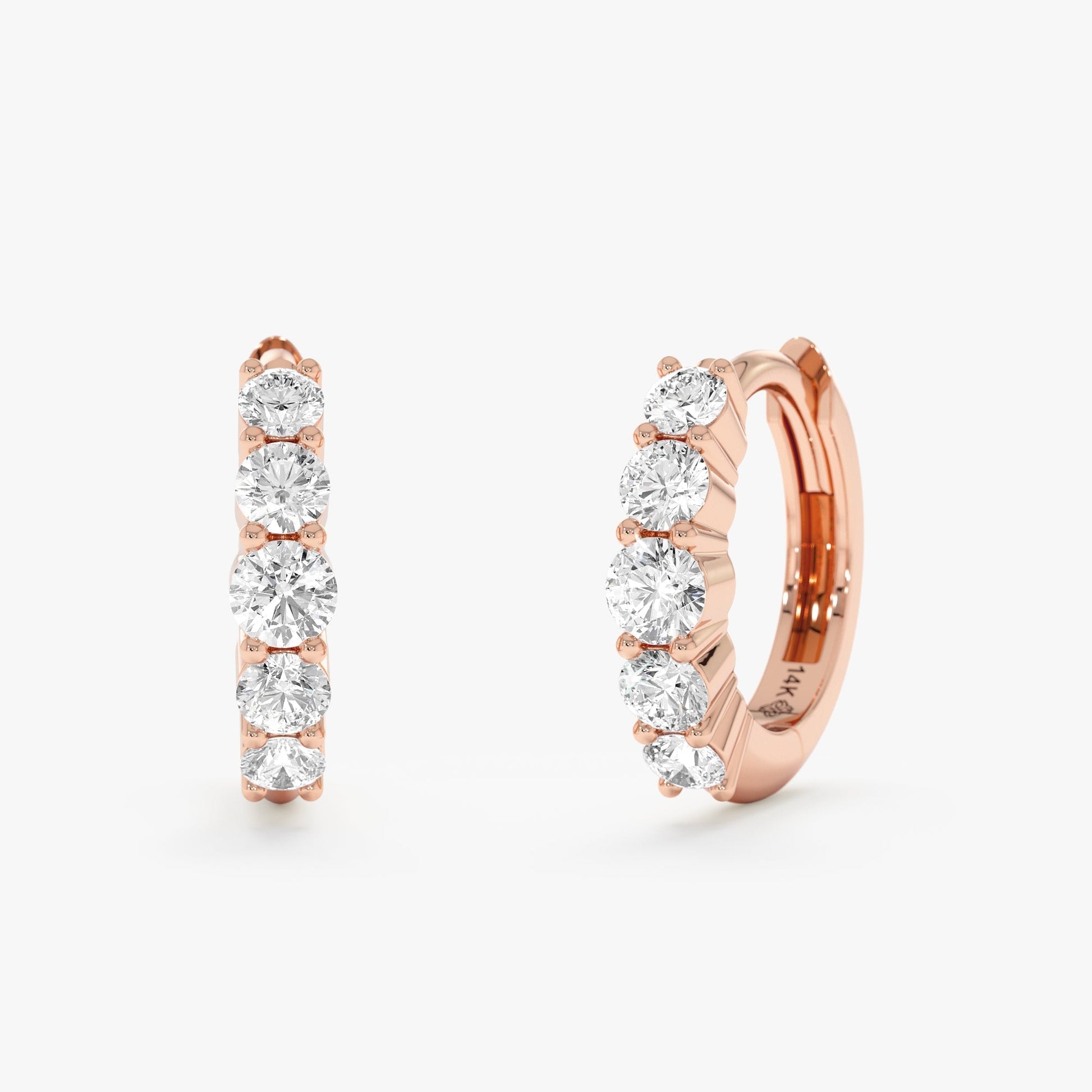 1.0 CT Round Bezel Solitaire Lab Grown Diamond Earrings
