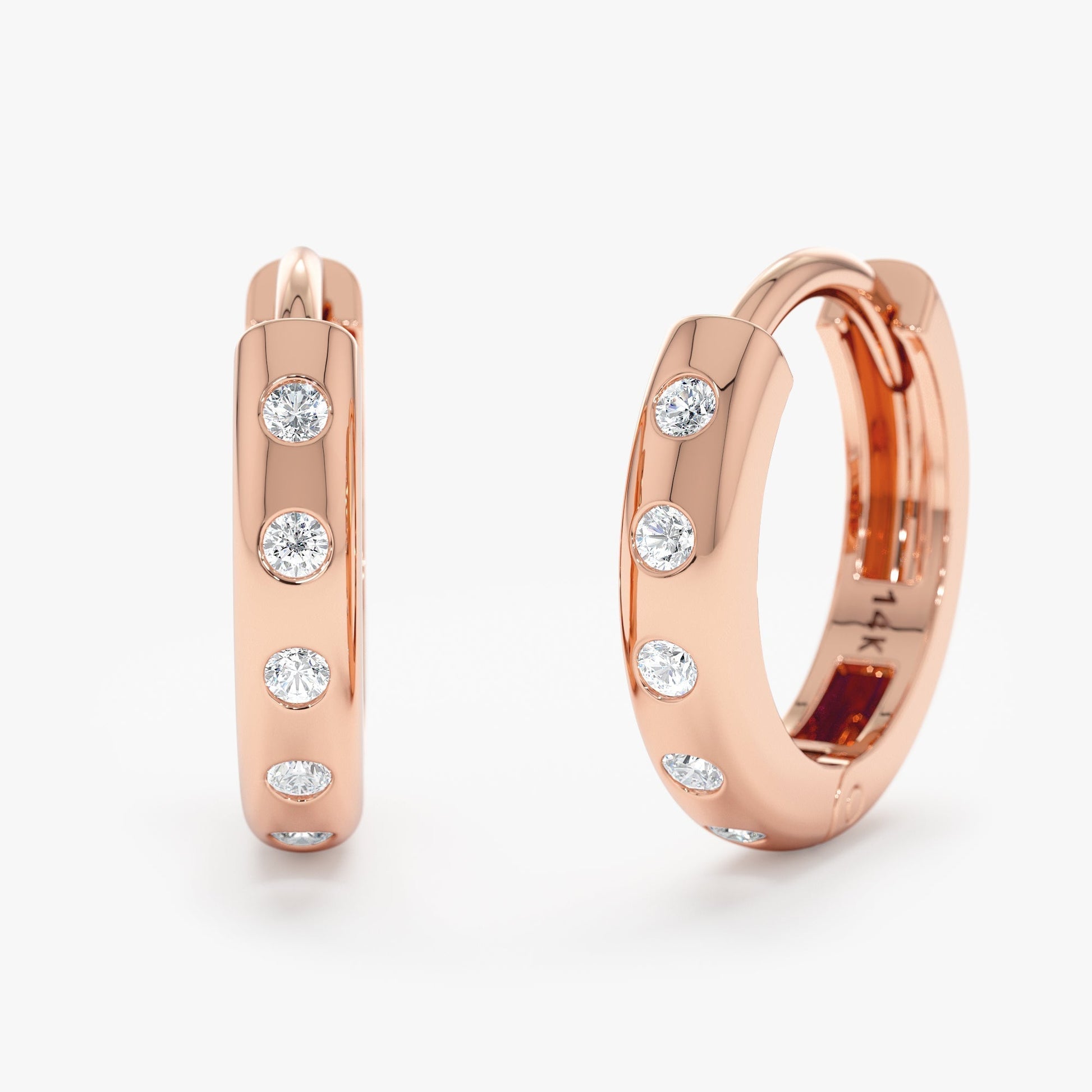 1.0 CT Round Bezel Solitaire Lab Grown Diamond Earrings