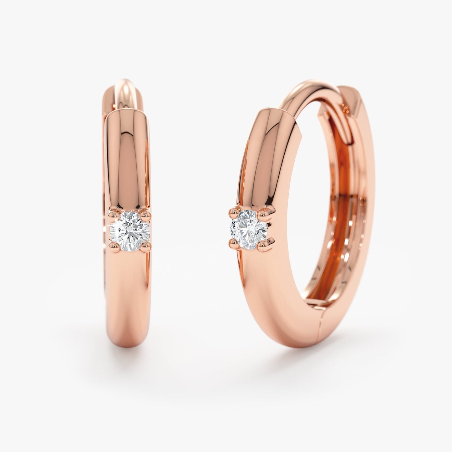 1.0 CT Round Bezel Solitaire Lab Grown Diamond Earrings