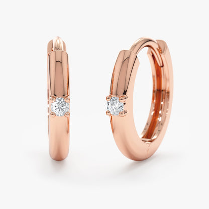 1.0 CT Round Bezel Solitaire Lab Grown Diamond Earrings