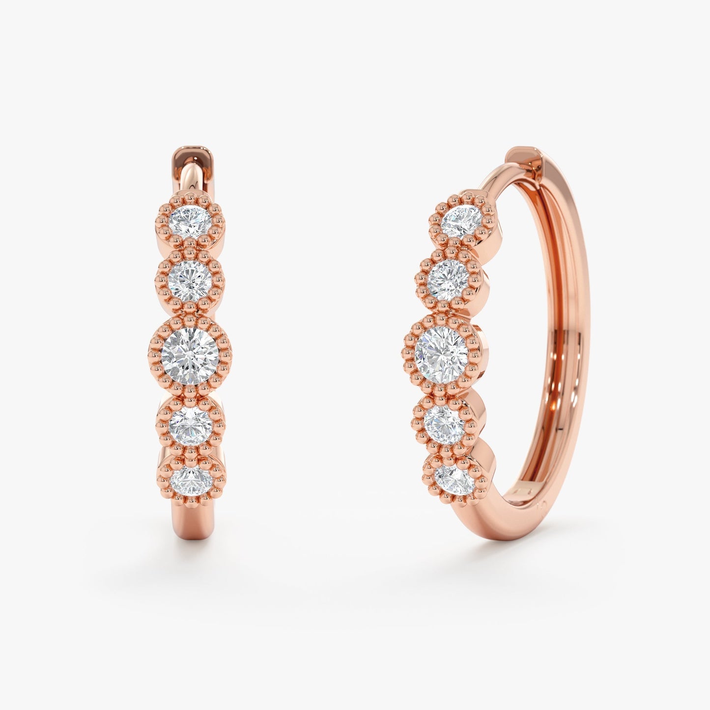 1.0 CT Round Bezel Solitaire Lab Grown Diamond Earrings
