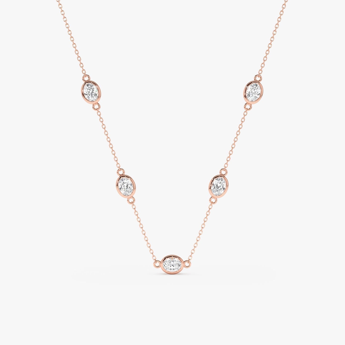 1.0 CT Round Bezel Solitaire Lab Grown Diamond Necklace