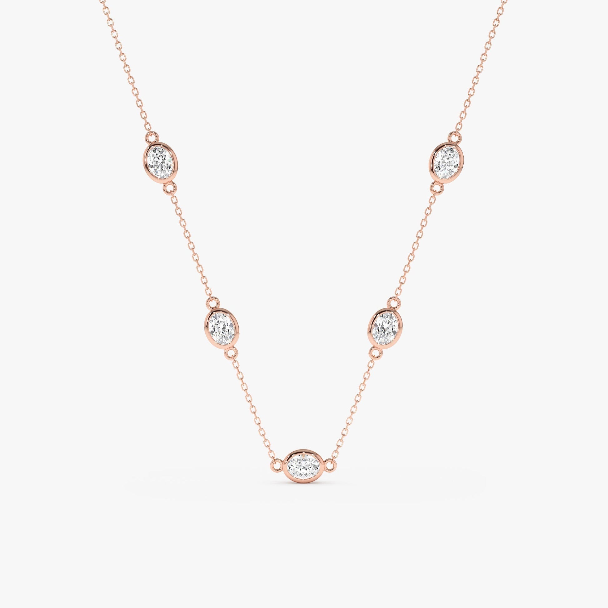 1.0 CT Round Bezel Solitaire Lab Grown Diamond Necklace