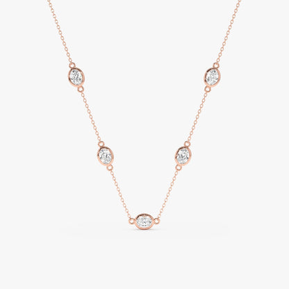1.0 CT Round Bezel Solitaire Lab Grown Diamond Necklace