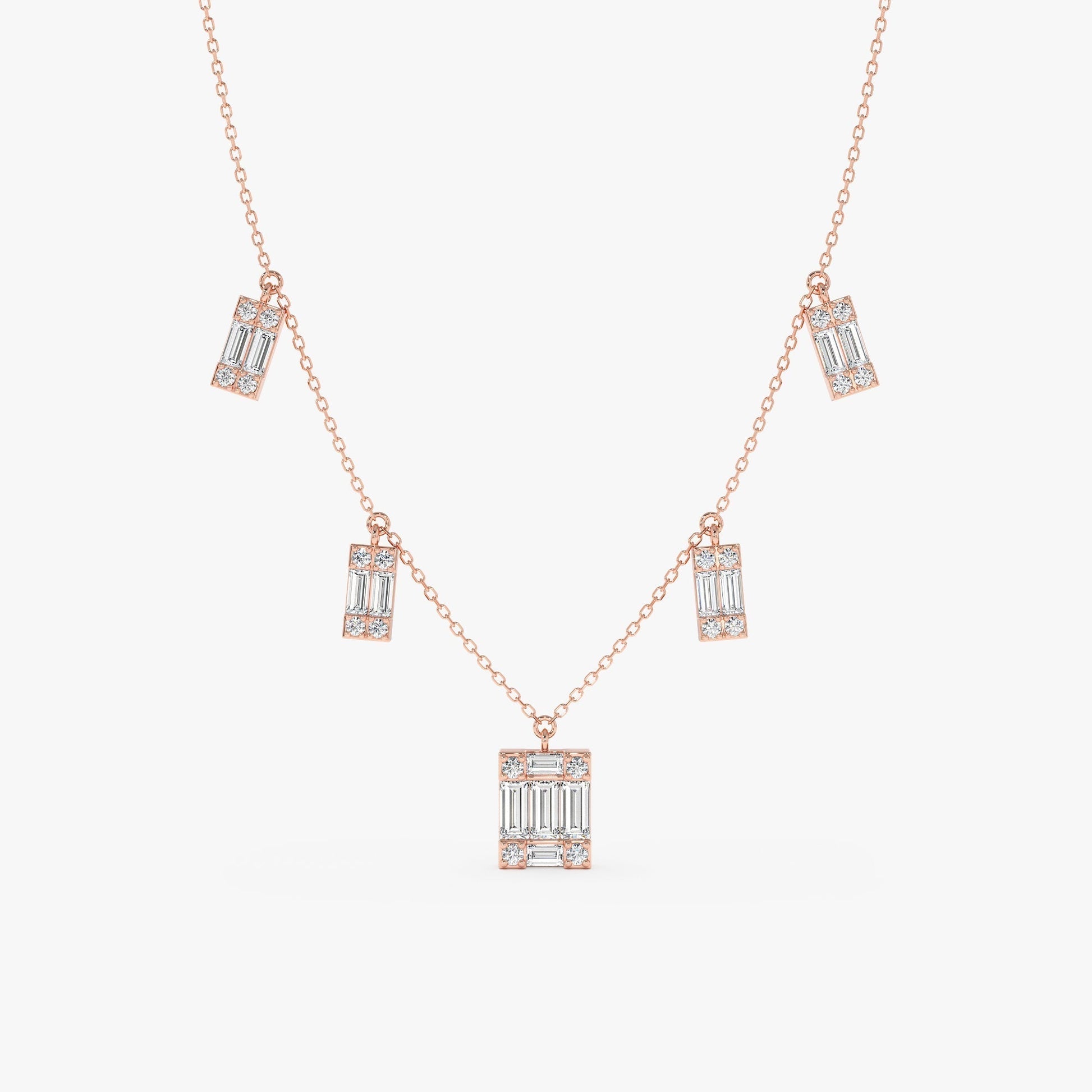 1.0 CT Round Bezel Solitaire Lab Grown Diamond Necklace