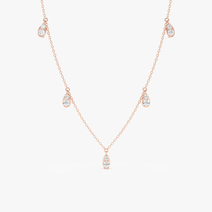 1.0 CT Round Bezel Solitaire Lab Grown Diamond Necklace