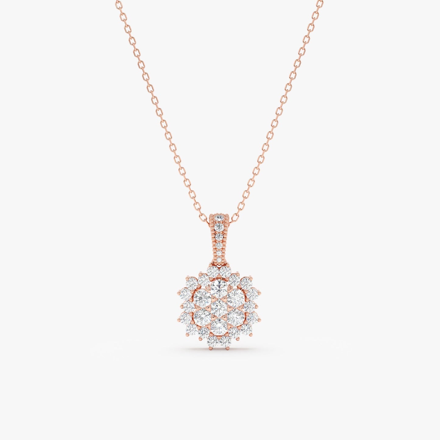 1.0 CT Round Bezel Solitaire Lab Grown Diamond Necklace