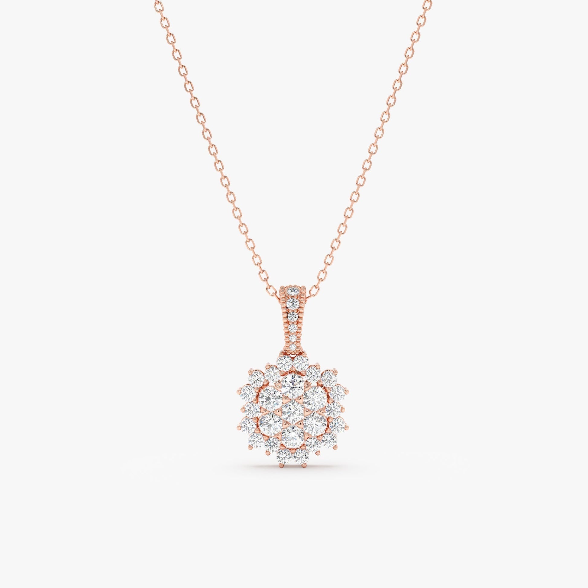 1.0 CT Round Bezel Solitaire Lab Grown Diamond Necklace