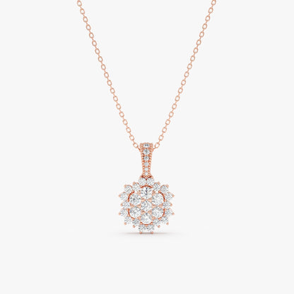 1.0 CT Round Bezel Solitaire Lab Grown Diamond Necklace