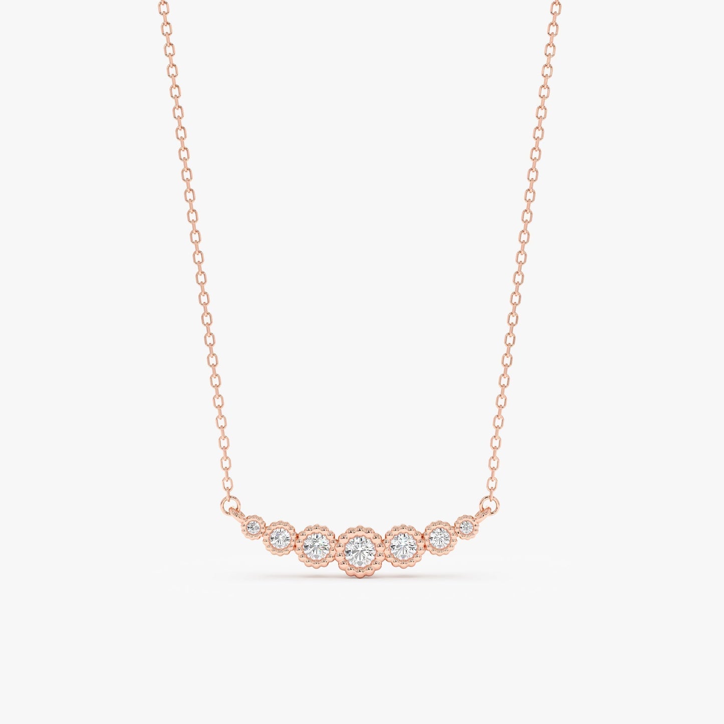 1.0 CT Round Bezel Solitaire Lab Grown Diamond Necklace