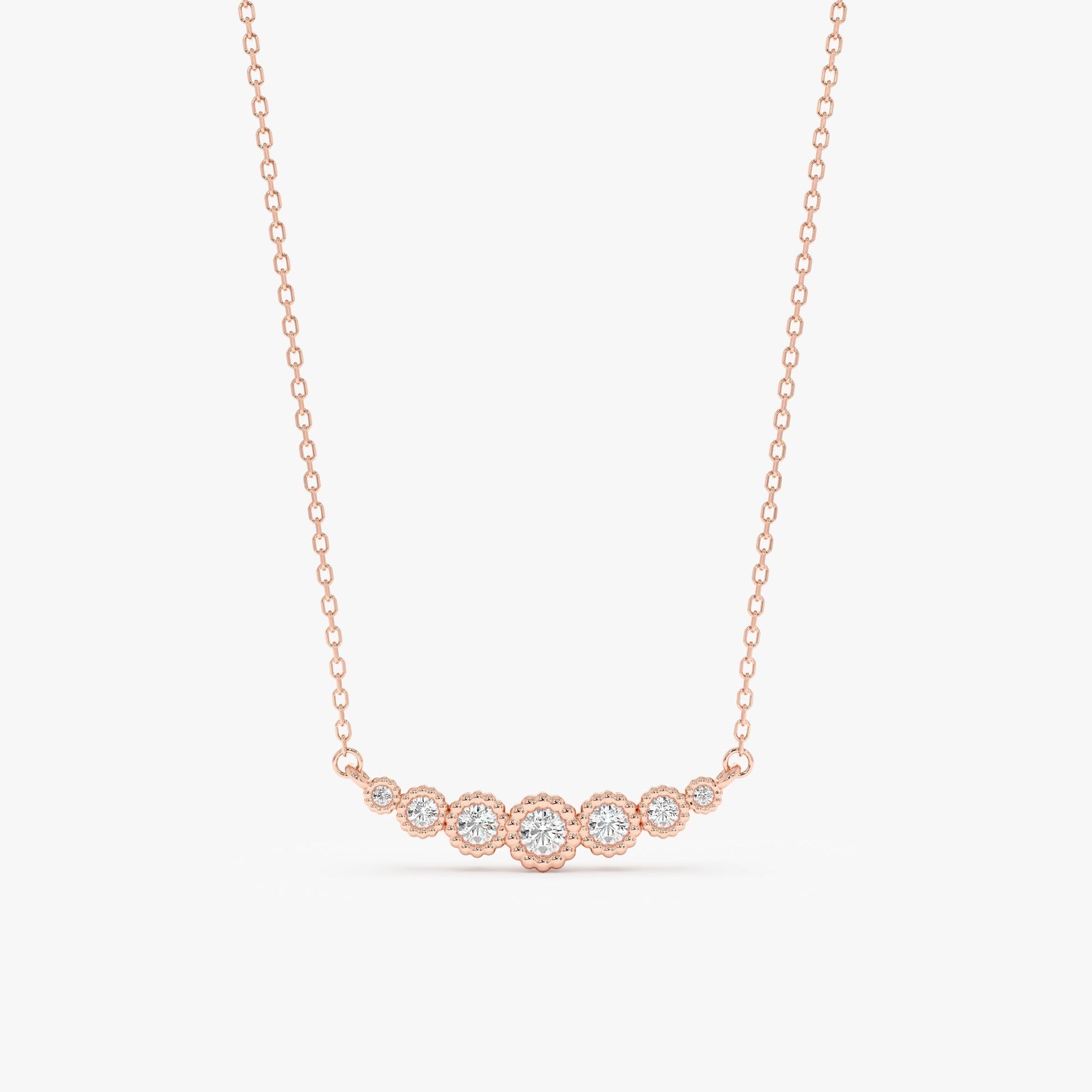 1.0 CT Round Bezel Solitaire Lab Grown Diamond Necklace