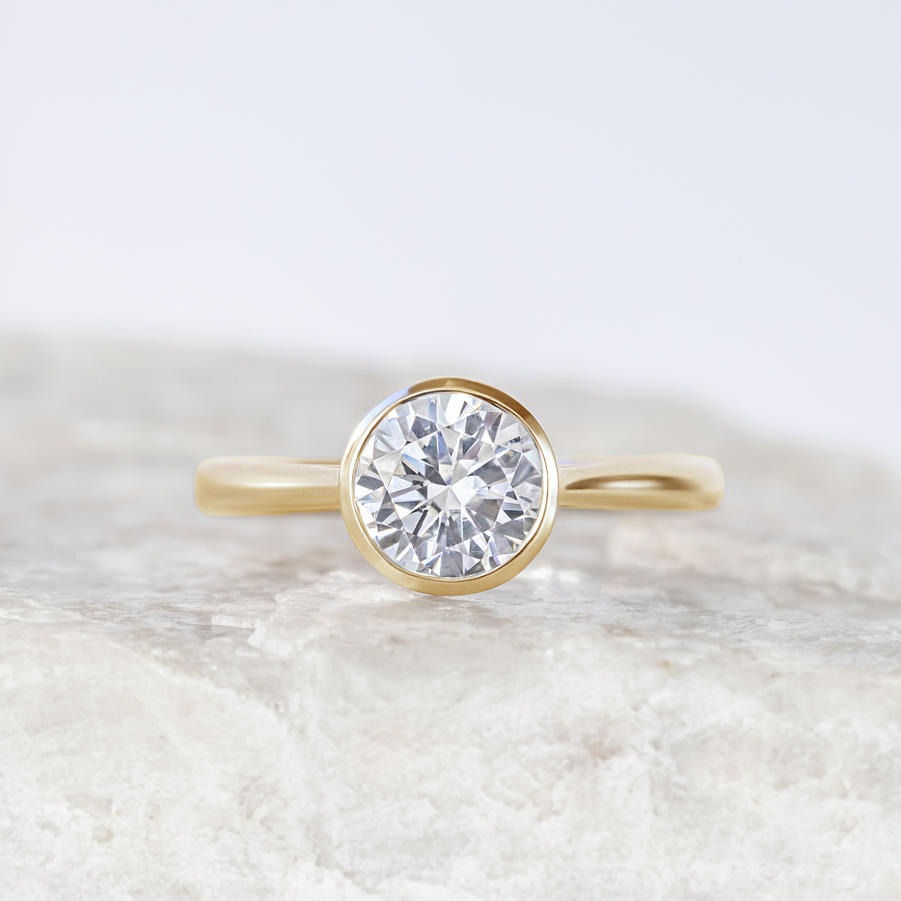 2 CT Round Three Stones Lab Grown Diamond Engagement Ring