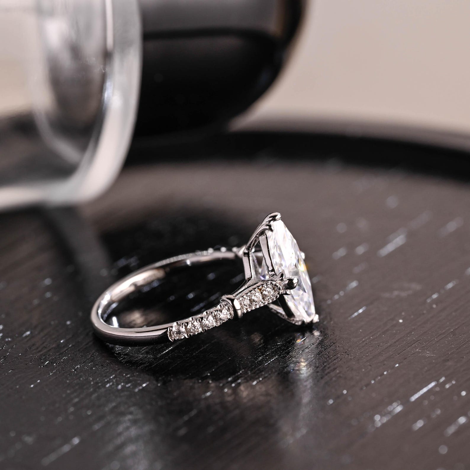 Round Halo, Pave & Split Shank Engagement Ring – 1.93 CT Lab Grown Diamond