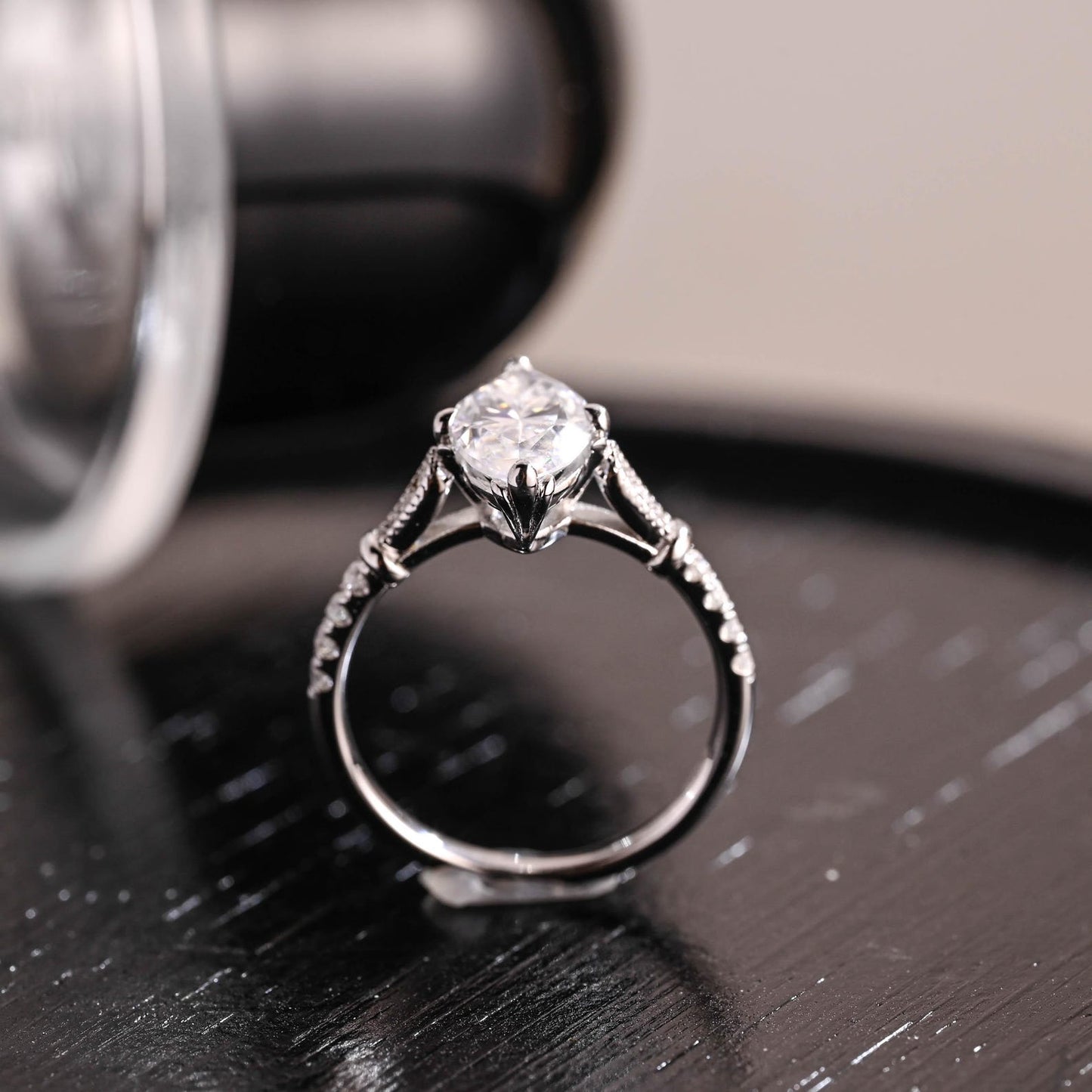 Round Halo, Pave & Split Shank Engagement Ring – 1.93 CT Lab Grown Diamond