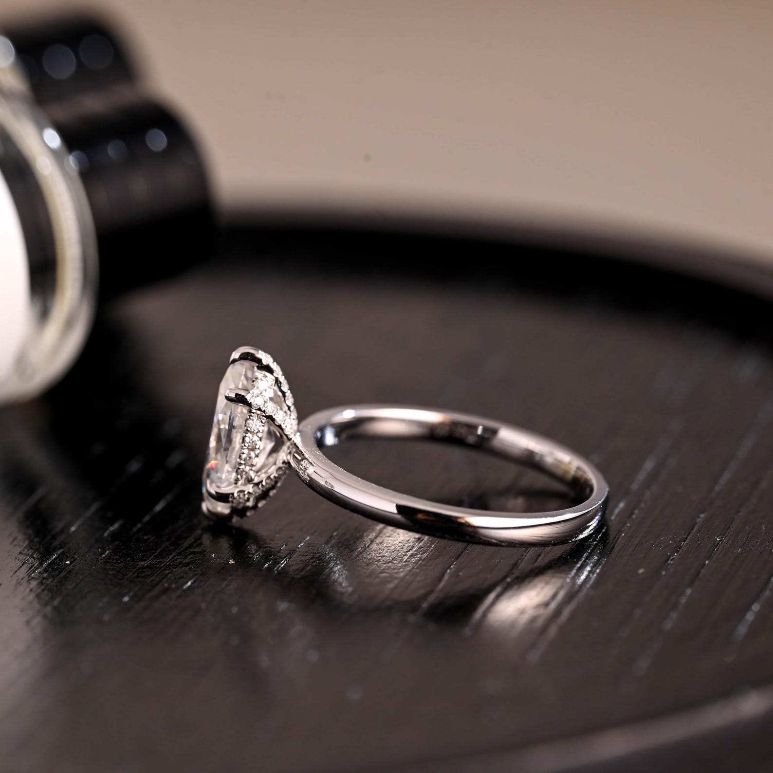 Round Halo, Pave & Split Shank Engagement Ring – 1.93 CT Lab Grown Diamond