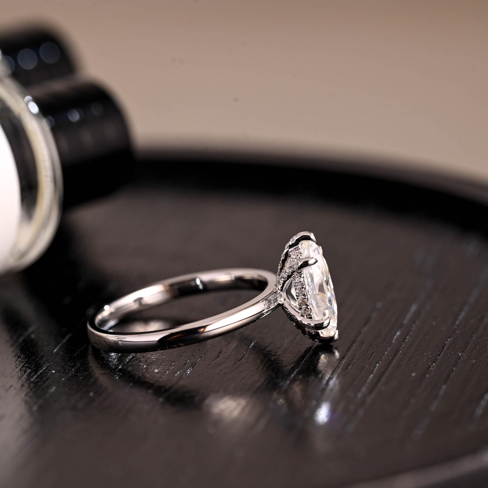 Round Halo, Pave & Split Shank Engagement Ring – 1.93 CT Lab Grown Diamond