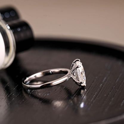 Round Halo, Pave & Split Shank Engagement Ring – 1.93 CT Lab Grown Diamond