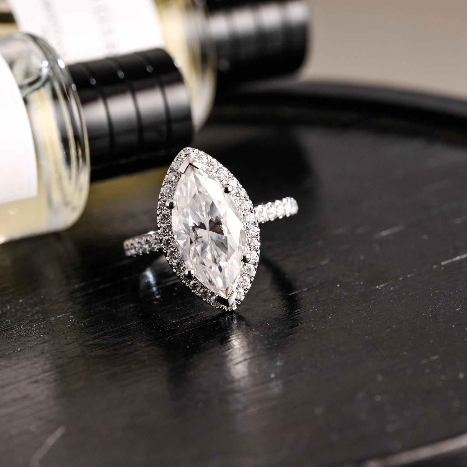 Round Halo, Pave & Split Shank Engagement Ring – 1.93 CT Lab Grown Diamond