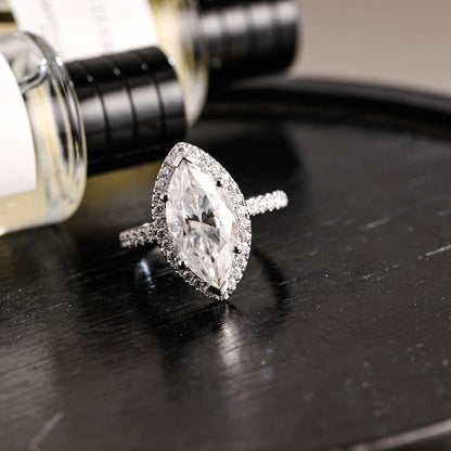 Round Halo, Pave & Split Shank Engagement Ring – 1.93 CT Lab Grown Diamond