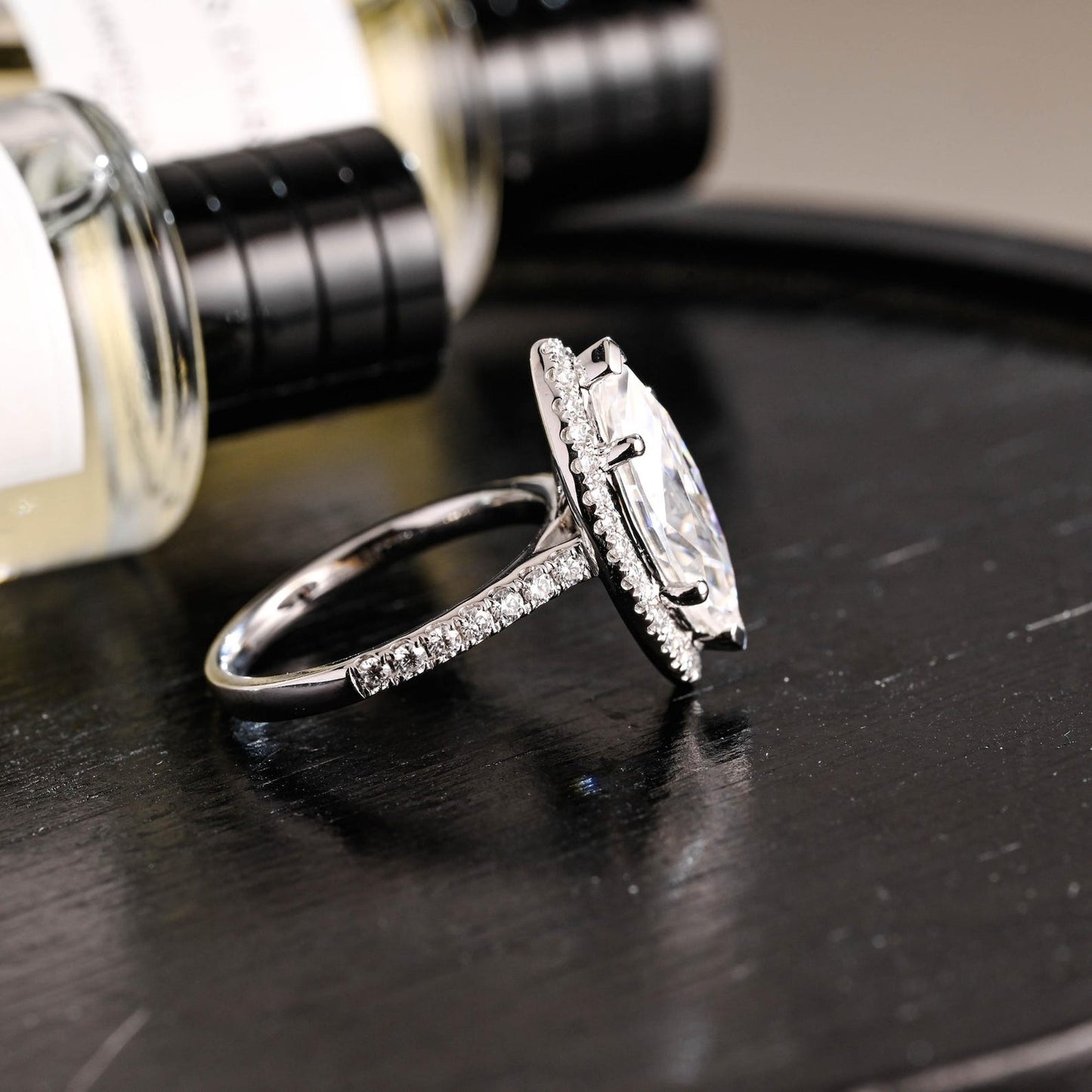 Round Halo, Pave & Split Shank Engagement Ring – 1.93 CT Lab Grown Diamond