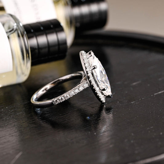 Round Halo, Pave & Split Shank Engagement Ring – 1.93 CT Lab Grown Diamond